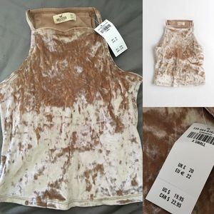 Hollister Velvet High-Neck Crop Top
